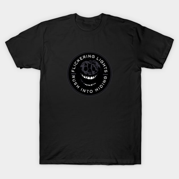 Flickering Lights, Rush Into Hiding T-Shirt by Atomic City Art